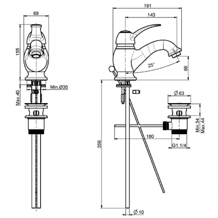 смеситель для раковины fima carlo frattini lamp f3301br