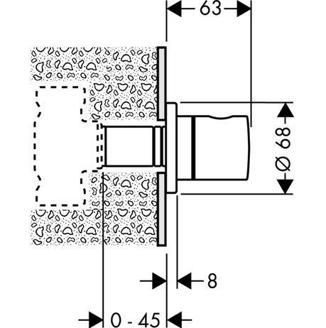 hansgrohe 15972000 запорный вентиль (наружная часть, стиль s)