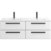 Тумба под раковину Cezares Eco-Cer-N 140 ECO-CER-N-1400-4C-SO-2-BL подвесная Bianco Lucido без ручек