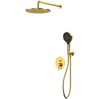 Душевой комплект Whitecross Y YSET04TOPGL 300 мм, со смесителем, золотой