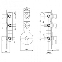 смеситель для душа fantini nostromo 50 93 3802b термостатический, матовая сталь