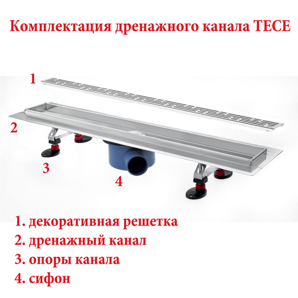 душевой лоток tece tecedrainline 600700 70 см, прямой, без крышки, с гидроизоляцией seal system, серебристый металлик