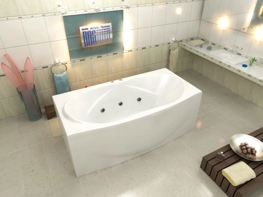 акриловая ванна bas фиеста 194x90 flat (вг00307), гидромассажная