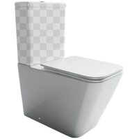 Чаша напольного унитаза Ceramicanova Cubic CN1803-B безободковый, с сиденьем микролифт, белая