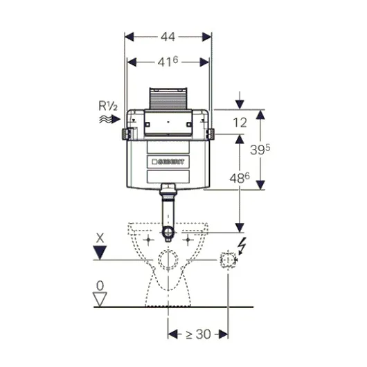 бачок скрытого монтажа geberit omega 12 109.050.00.1