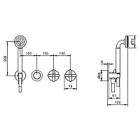 смеситель для ванны fantini icona classic 53 02 r017b
