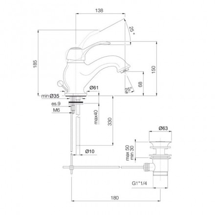 смеситель для раковины fima carlo frattini lamp f3301cr