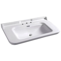 Раковина подвесная Kerasan Waldorf 120х55см, c 3 отв-ми под смеситель, белая, цвет заглушки - хром