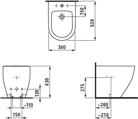 биде напольное laufen pro 8.3295.2.000.302.1