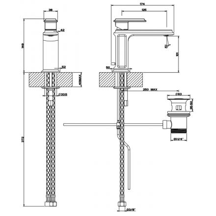 смеситель для раковины gessi eleganza 46001#031