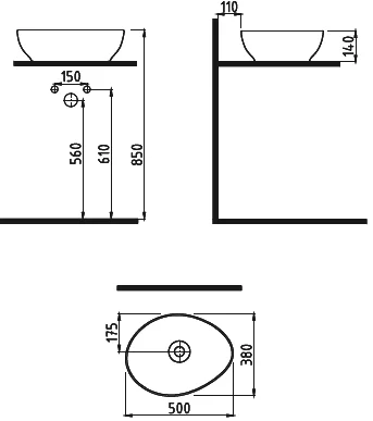 раковина в ванную накладная bien motto mtlg05004fd0w5000