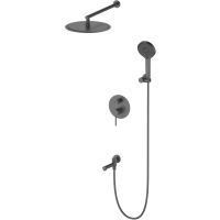 Душевой комплект Wonzon & Woghand Stick WW-88939017-BGM 300 мм, со смесителем, темный графит матовый