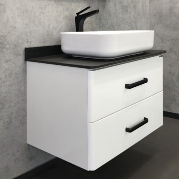 тумба с раковиной comforty амстердам 75 00-00004668 подвесная белый глянец