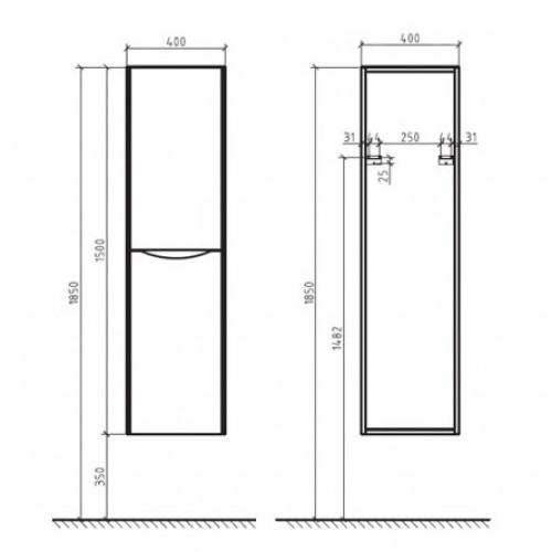 шкаф подвесной belbagno luxury/soft-1500-2a-sc-me-right