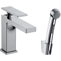 Смеситель для раковины Hansgrohe Tecturis E 73210000 с гигиеническим душем, донным клапаном, хром