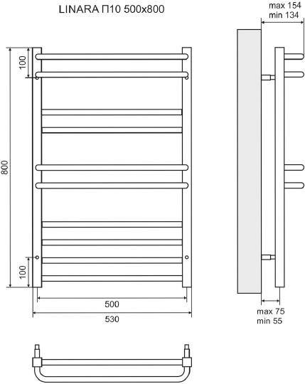 полотенцесушитель электрический lemark linara п10 50x80