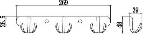 Планка с крючками Savol S-07203B