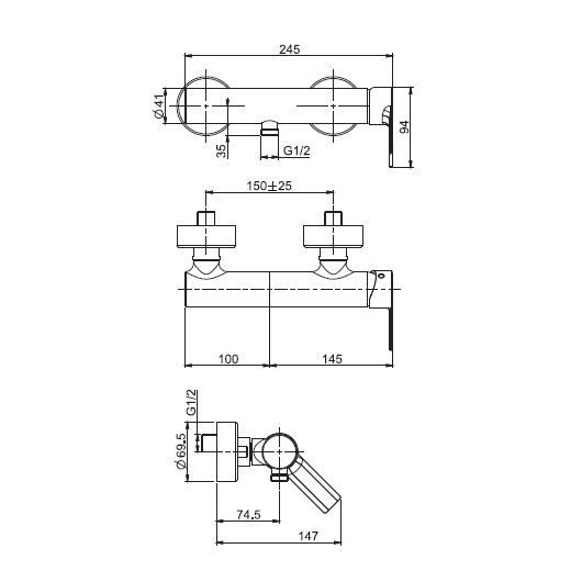 смеситель для душа fima carlo frattini mast f3135/1cr