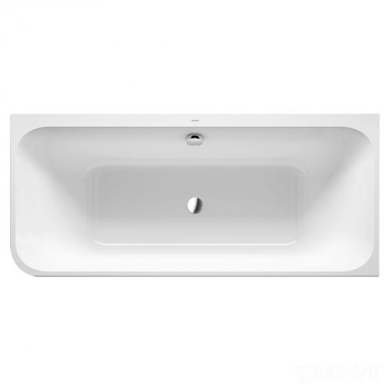 акриловая ванна duravit happy d.2 plus #7004508 180x80 см, с панелью, в правый угол, цвет черная \ белая