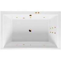 Акриловая ванна Excellent Crown Lux 190x120 "LINE" цвет золото с гидромассажем