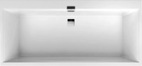 Квариловая ванна Villeroy & Boch Squaro Edge 12 UBQ170SQE2DV-01 170x75 см, встраиваемая, цвет альпийский белый, на ножках, со сливом-переливом, фурнитура белая