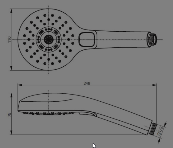 душевая лейка toto showers tbw01011e1a хром