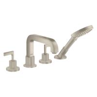 Смеситель Axor Citterio на борт ванны, на 4 отв., с ручкой: рычаг, с ручным душем, цвет: шлифованный никель