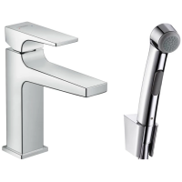 Смеситель для раковины с гигиеническим душем с донным клапаном Hansgrohe Metropol 32522000