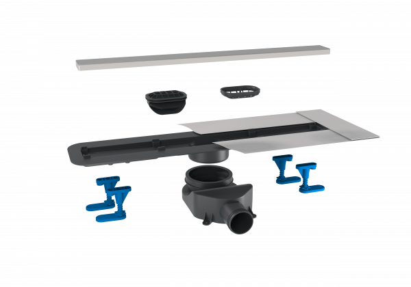 душевой трап 850 bettoserb drain frameless line арт. 13701233, хром матовый/ полая под плитку, без рамки комбинированный затвор