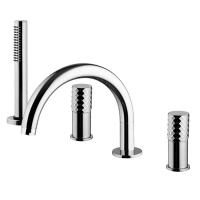 Смеситель Fima Carlo Frattini Spillo Tech F3044TNXCR на борт ванны, на 4 отв., с ручным душем., хром