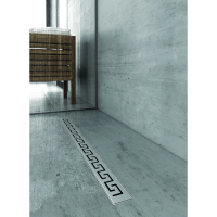 Душевой трап (лоток) Berges B1 Antik 090122 40 см, с решеткой, перфорированный, матовый хром