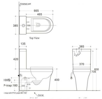 бачок для унитаза aquanet nova-c2 bl-101n-tpt-a 00203339