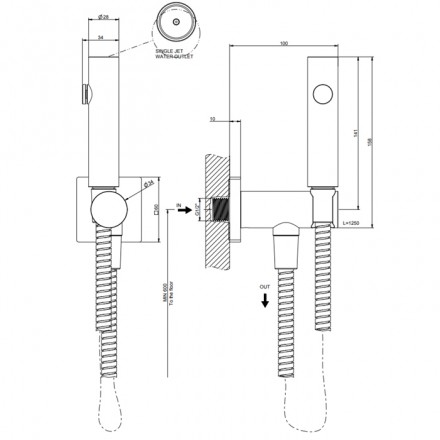 гигиенический душ gessi rilievo 59151#031