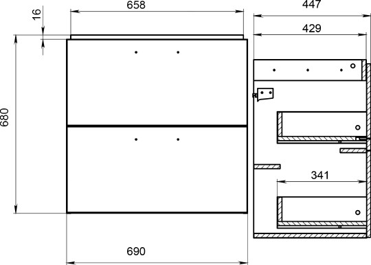 тумба под раковину cersanit melar 70 b-su-mel-cm70 белая