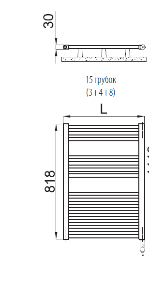 полотенцесушитель электрический irsap ares eis058kk1ir01nnn