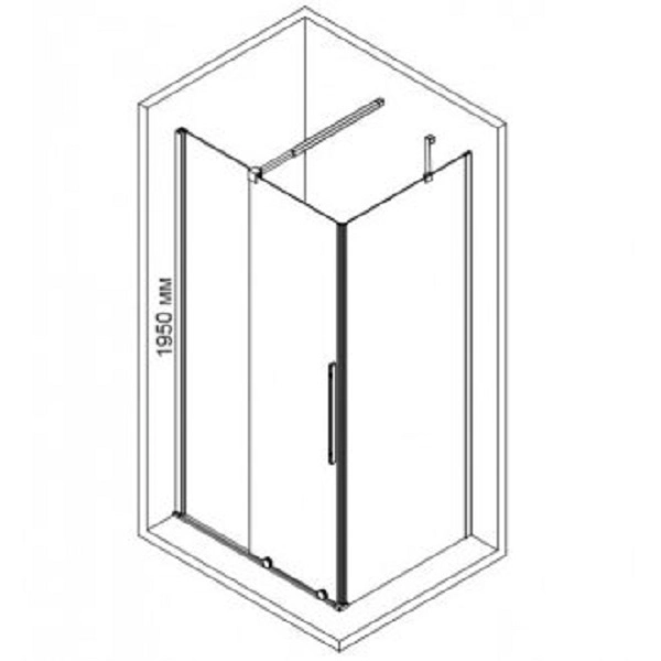 душевой уголок rgw tornado to-48b 100х100 профиль черный, стекло прозрачное