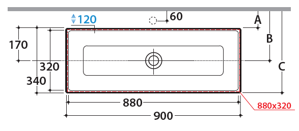 раковина накладная globo stockholm fo090.bi*0, 90х34 см