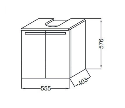 тумба под раковину jacob delafon struktura 55х40 см eb1386-e16