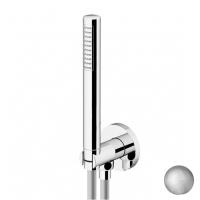 Набор для душа Gattoni Programma Doccia KTC01/PDNS: душевая лейка c 1-м режимом, выпуск из стены- держатель душа, шланг 150см, цвет Nickel brushed