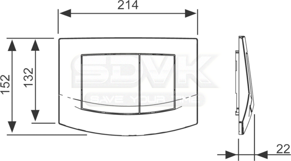 инсталяции в туалет tece profil k440200 с кнопкой смыва белый глянец
