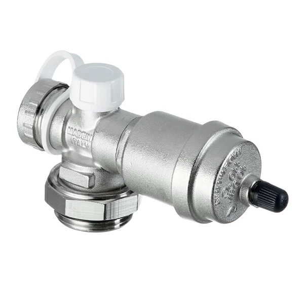 тройник коллекторный stout 1" с автоматическим воздухоотводчиком и дренажным вентилем, sms-1000-010001