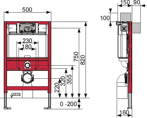 инсталляция для унитазат tece teceprofil 9300001