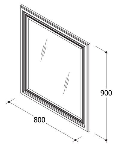 зеркало caprigo 80х90 багетное, 46 мм