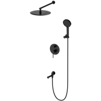 Душевой комплект Wonzon & Woghand Stick WW-88939017-MB 300 мм, со смесителем, черный матовый