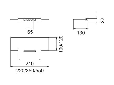 Полочка из кристаллина Keuco Plan 14910 005300 350х8х120 mm