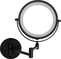 Косметическое зеркало Ridder Mary О3112010 с подсветкой, настенное, с увеличением, матовое черное