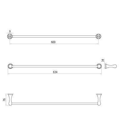 Полотенцедержатель Lemark Standard LM2138C Хром