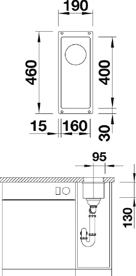 дополнительная мойка blanco subline 160-u 521690 мускат