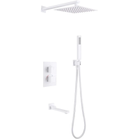 Душевой комплект Abber Daheim AF8250W 250 мм, с термостатом, белый матовый