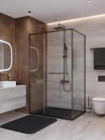 Душевой уголок Cezares Lux LUX-AH-FS-11-110/100-C-GM 110x100 см, профиль оружейная сталь матовый, стекло прозрачное